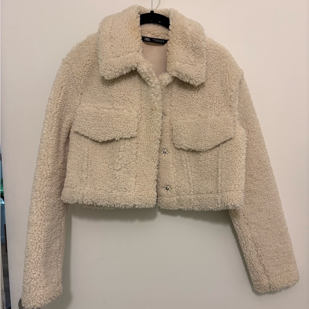 Zara Cream Teddy Jacket